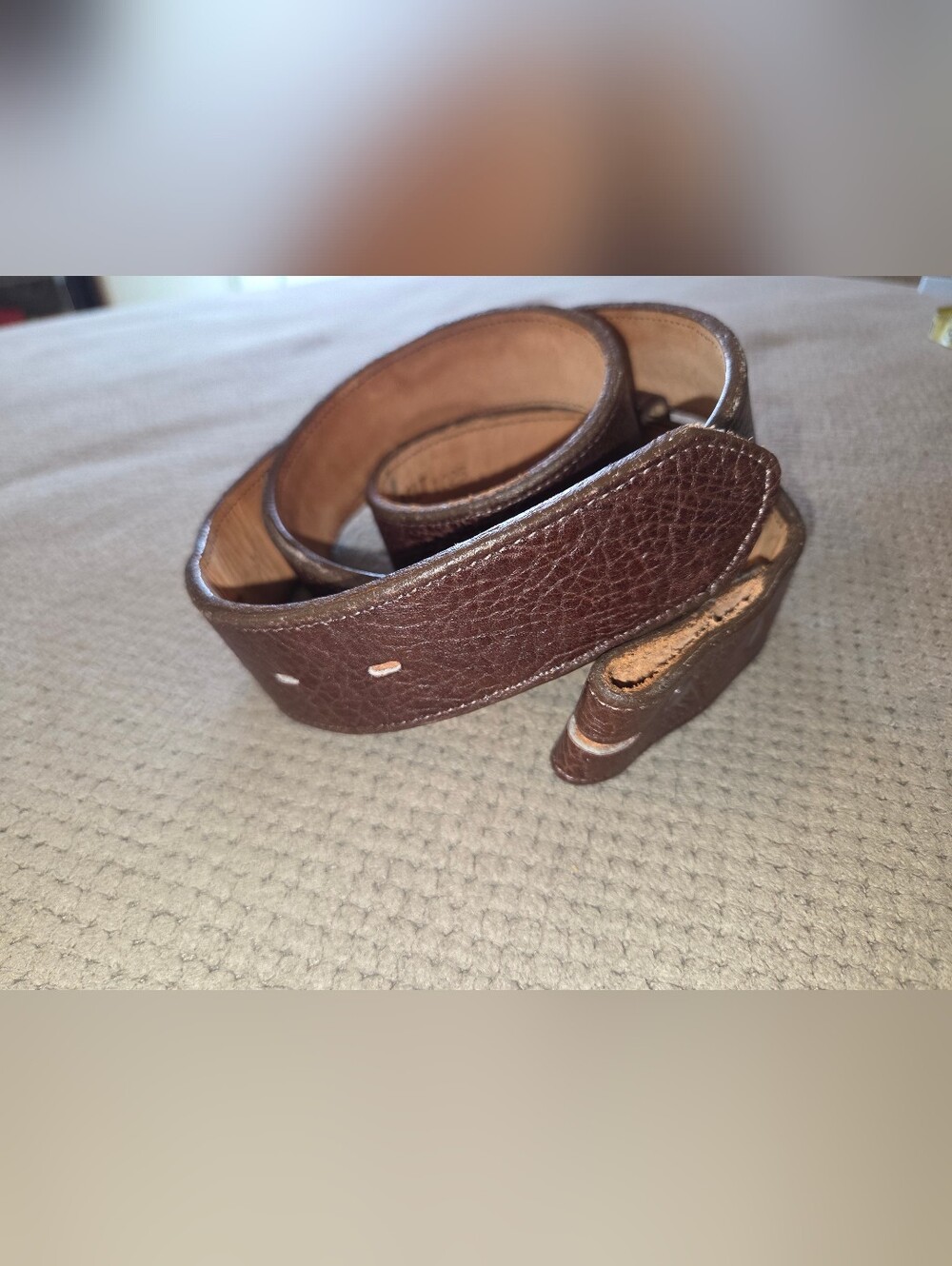 Vintage 3-D Belt Leather Belt Brown Full Grain Cowhide Western Made USA Size 42 - Picture 13 of 16